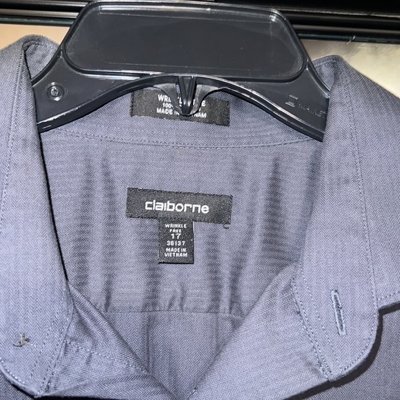 (EUC) MENS DARK GRAY CLAIBORNE DRESS SHIRT SZ XL - Picture 2 of 3